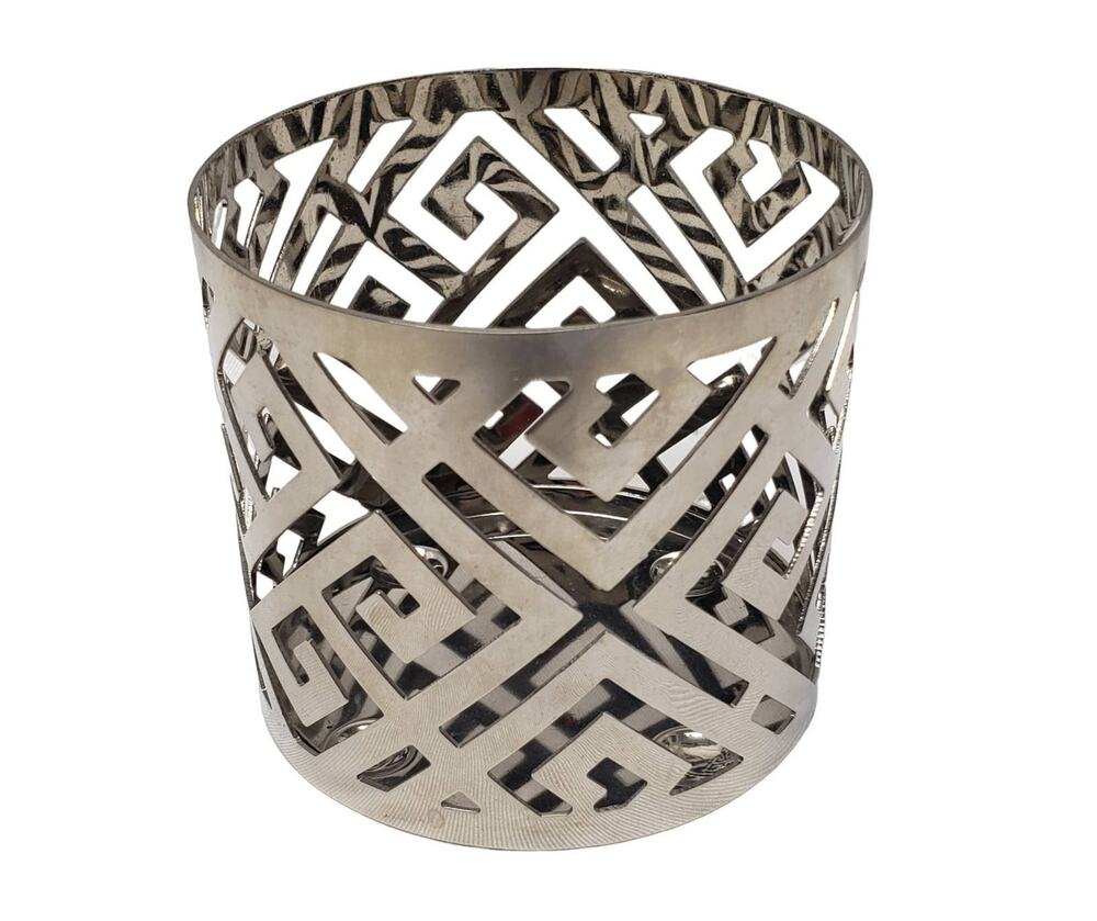 Yankee Silver Greek Island 7oz. Geometric Single Wick Candle Holder